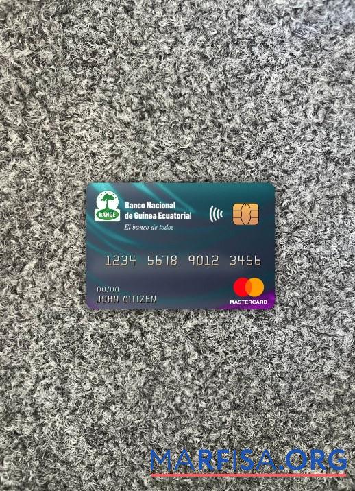 Realistic Equatorial Guinea National bank master card photolook front real example